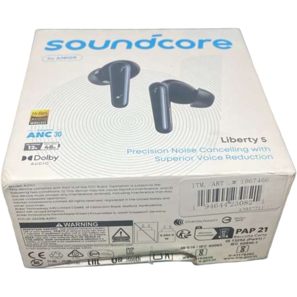 Soundcore Liberty 5 Anker ANC Earbuds Dolby 6‑Mic AI Clear Calls Black - OpenBox - Picture 3 of 9
